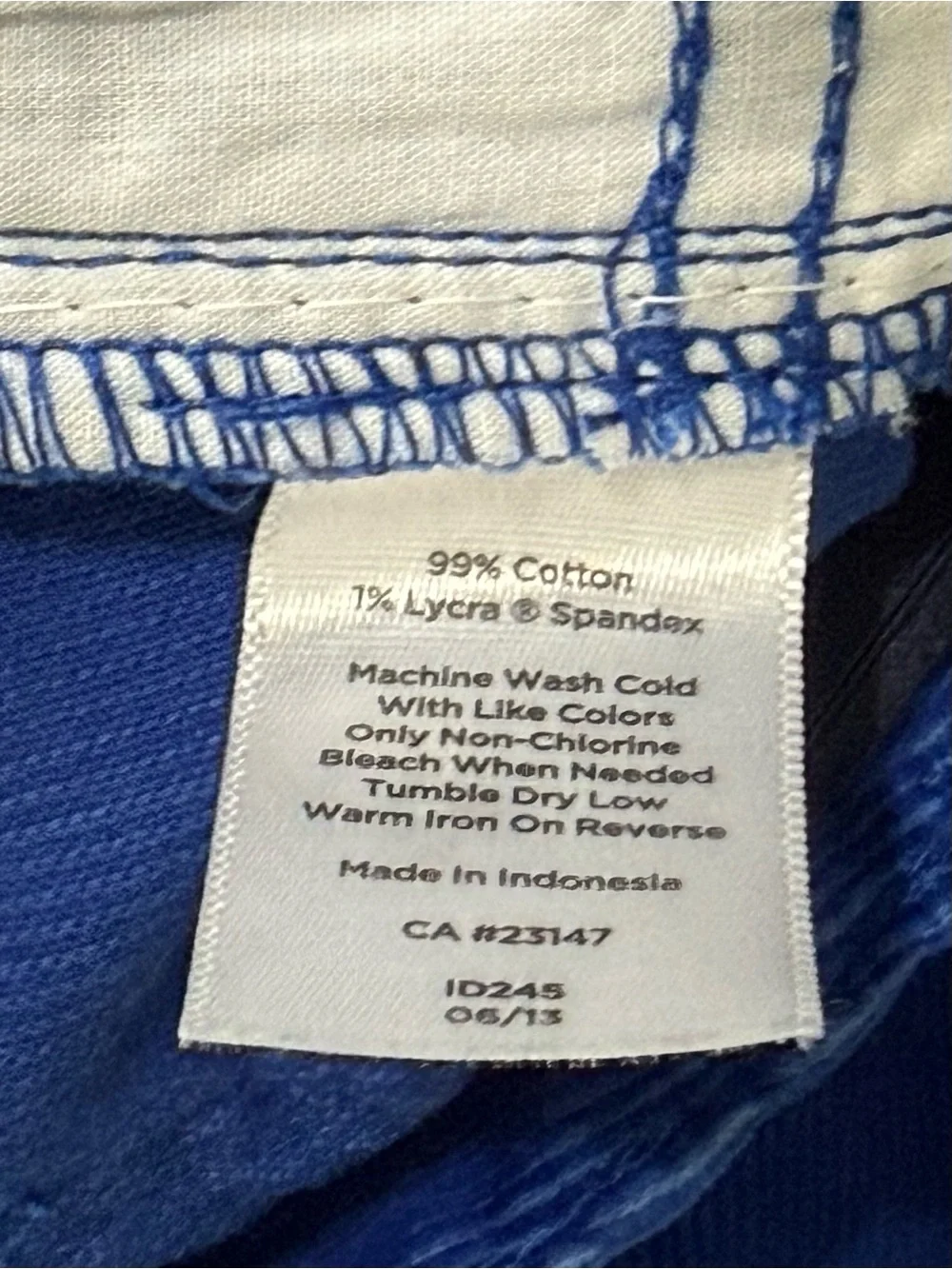 Talbots Curvy Fit Stretch Corduroy Straight Leg Pants Royal Blue 10